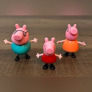 Peppa Daddy Mummy Pig Small Action Figures Play Toys Lot or Set of 3 Cartoon